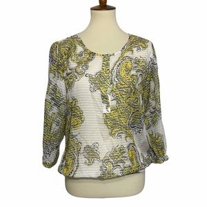 Ann Taylor Semi Sheer Blouson Blouse